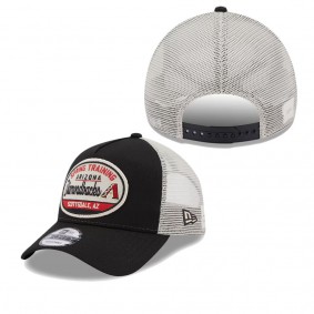 Men's Arizona Diamondbacks Black 2023 Spring Training Patch A-Frame Trucker 9FORTY Snapback Hat