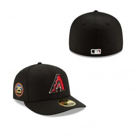 Men's Arizona Diamondbacks Black 25th Anniversary Authentic Collection On-Field Low Profile 59FIFTY Fitted Hat