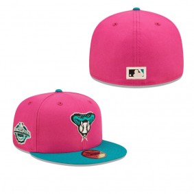 Men's Arizona Diamondbacks Pink Green Cooperstown Collection 2001 World Series Passion Forest 59FIFTY Fitted Hat