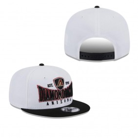 Men's Arizona Diamondbacks White Black Crest 9FIFTY Snapback Hat