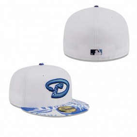 Men's Arizona Diamondbacks White Blue Flamingo 59FIFTY Fitted Hat