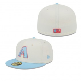 Men's Arizona Diamondbacks White Light Blue Spring Color Two-Tone 59FIFTY Fitted Hat