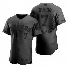Craig Biggio Houston Astros Black Award Collection Retired Number Jersey