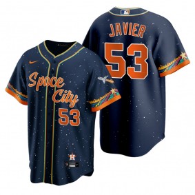 Houston Astros Cristian Javier Navy 2021 City Connect Replica Jersey