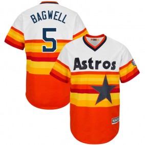 Male Houston Astros Jeff Bagwell #5 Orange Turn Back the Clock Jersey