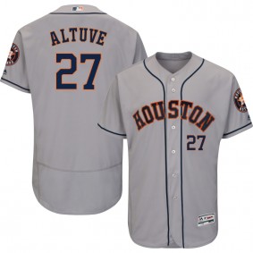 Male Houston Astros Jose Altuve #27 Gray Collection Flexbase Jersey