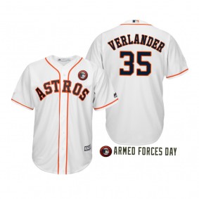2019 Armed Forces Day Justin Verlander Houston Astros White Jersey