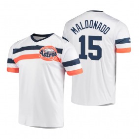 Houston Astros Martin Maldonado White Cooperstown Collection V-Neck Jersey