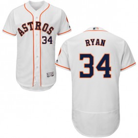 Male Houston Astros Nolan Ryan #34 White Collection Flexbase Jersey