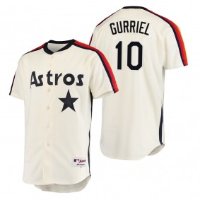 Houston Astros Yuli Gurriel Cream Oilers vs. Astros Cooperstown Collection Jersey