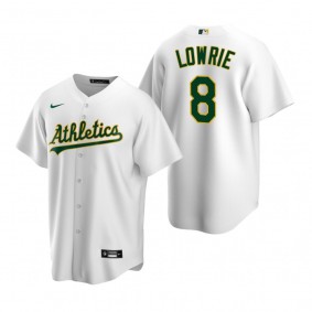 Oakland Athletics Jed Lowrie Nike White Replica Home Jersey