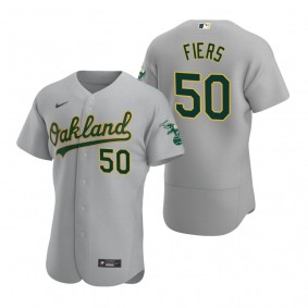 Men's Oakland Athletics Mike Fiers Nike Gray Authentic Road Jersey