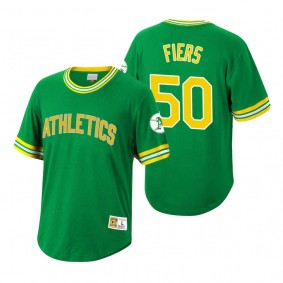 Oakland Athletics Mike Fiers Mitchell & Ness Kelly Green Cooperstown Collection Wild Pitch Jersey T-Shirt