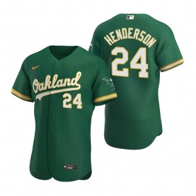 Men's Oakland Athletics Rickey Henderson Nike Kelly Green Authentic 2020 Alternate Jersey