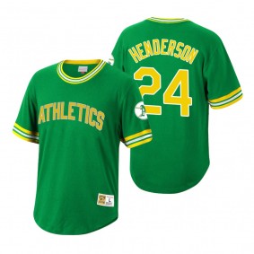 Oakland Athletics Rickey Henderson Mitchell & Ness Kelly Green Cooperstown Collection Wild Pitch Jersey T-Shirt