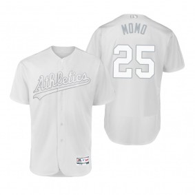 Oakland Athletics Stephen Piscotty Momo White 2019 Players' Weekend Authentic Jersey