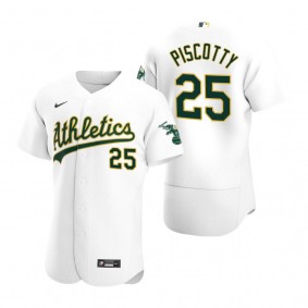 Men's Oakland Athletics Stephen Piscotty Nike White Authentic 2020 Home Jersey