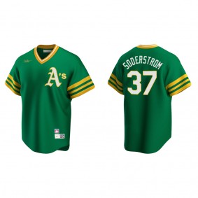 Men's Oakland Athletics Tyler Soderstrom Kelly Green Cooperstown Collection Road Jersey