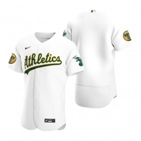 Oakland Athletics White 2022 Ray Fosse Patch Authentic Jersey