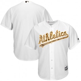 Male Oakland Athletics White Camo Logo Team Jersey