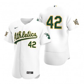 Oakland Athletics White Jackie Robinson Day Authentic Jersey