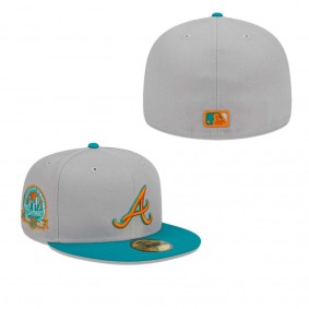 Men's Atlanta Braves Gray Teal 59FIFTY Fitted Hat