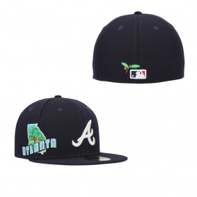 Men's Atlanta Braves Navy Stateview 59FIFTY Fitted Hat