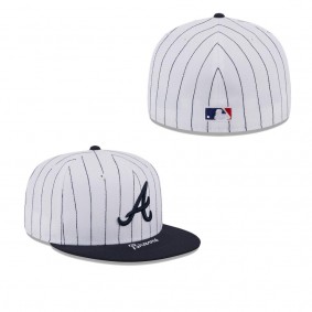Atlanta Braves On Deck 59FIFTY Fitted Hat White Navy
