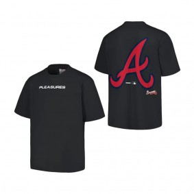 Men's Atlanta Braves PLEASURES Black Ballpark T-Shirt