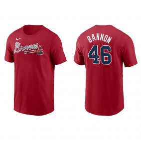 Men's Atlanta Braves Rylan Bannon Red Name & Number T-Shirt