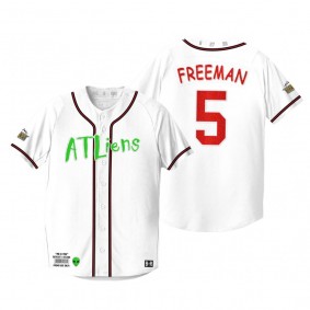 Atlanta Braves Freddie Freeman White 25th Anniversary Outkast Atliens Jersey