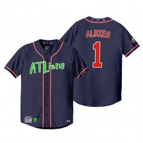 Atlanta Braves Ozzie Albies Navy Outkast 25th Anniversary Baseball Atliens Jersey