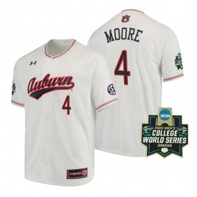 Auburn Tigers Brody Moore Baseball White 2022 World Series Jersey