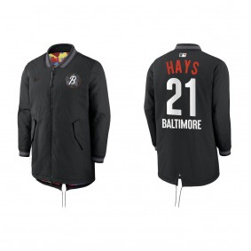 Austin Hays Baltimore Orioles Nike Black 2023 City Connect Authentic Collection Dugout Long Sleeve Full-Zip Jacket