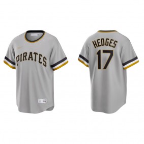Austin Hedges Men's Pittsburgh Pirates Nike Gray Road Cooperstown Collection Jersey