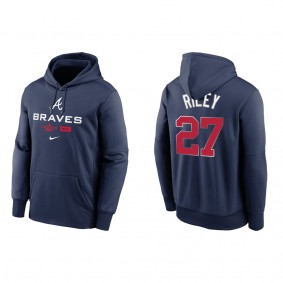 Austin Riley Atlanta Braves Navy 2022 Postseason Authentic Collection Dugout Pullover Hoodie
