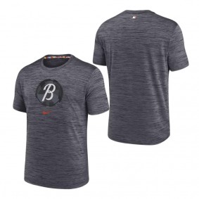 Men's Baltimore Orioles Nike Black 2023 City Connect Velocity Practice Performance T-Shirt