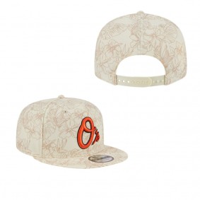 Men's Baltimore Orioles Cream Spring Training Leaf 9FIFTY Snapback Hat