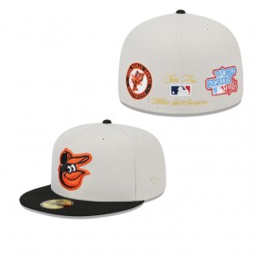 Men's Baltimore Orioles Gray Black World Class Back Patch 59FIFTY Fitted Hat