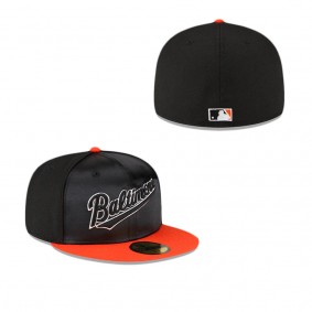Baltimore Orioles Just Caps Black Satin 59FIFTY Fitted Hat