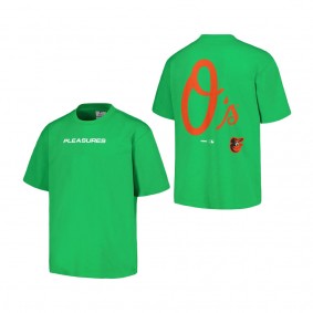 Men's Baltimore Orioles PLEASURES Green Ballpark T-Shirt
