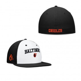 Men's Baltimore Orioles White Black Iconic Color Blocked Fitted Hat