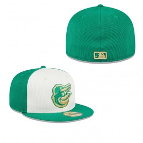 Men's Baltimore Orioles White Green 2024 St. Patrick's Day 59FIFTY Fitted Hat