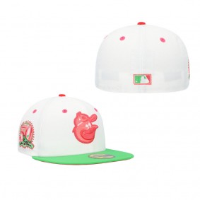 Men's Baltimore Orioles White Green 50th Anniversary Watermelon Lolli 59FIFTY Fitted Hat