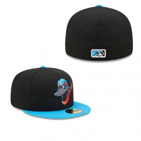 Men's Beloit Sky Carp Black Light Blue Marvel x Minor League 59FIFTY Fitted Hat