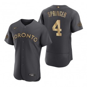 Men's Toronto Blue Jays George Springer Charcoal 2022 MLB All-Star Game Authentic Jersey