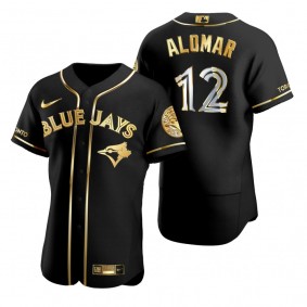 Toronto Blue Jays Roberto Alomar Nike Black Gold Edition Authentic Jersey