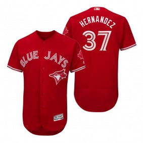 Toronto Blue Jays Teoscar Hernandez Flex Base Scarlet Canada Day Jersey