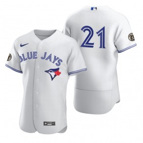 Toronto Blue Jays White Roberto Clemente Day Authentic Jersey