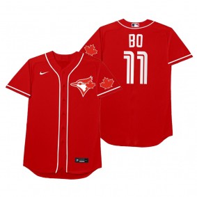 Bo Bichette Bo Red 2021 Players' Weekend Nickname Jersey